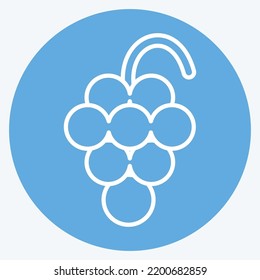 Icon Grape. suitable for education symbol. blue eyes style. simple design editable. design template vector. simple illustration