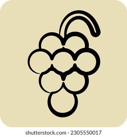 Symbol Traube. geeignet für Bildungs-Symbol. handgezeichnet. einfaches Design bearbeitbar. Designvorlage