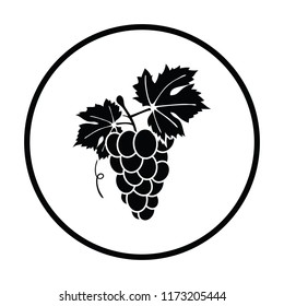 Icon of Grape. Thin circle design. Vector illustration.