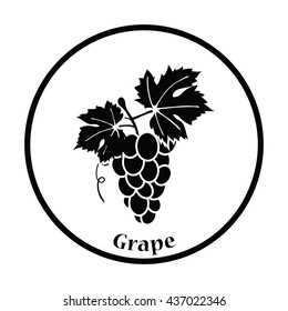 Icon of Grape. Thin circle design. Vector illustration.