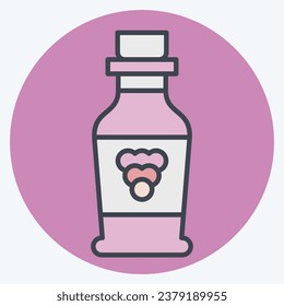Icon Grape Win. related to France symbol. color mate style. simple design editable. simple illustration