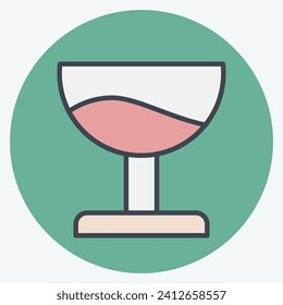 Icon Grape Wine. related to Spain symbol. color mate style. simple design editable. simple illustration