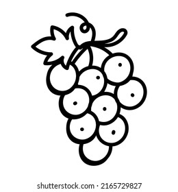 Un icono del diseño de doodles de uvas 