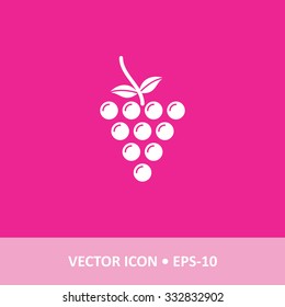 Icon of Grapes on Magenta Color Background. Eps-10.