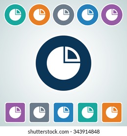 Icon of Graph in Multi Color Circle & Square Shape. Eps-10.