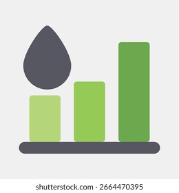 Icon graph. Oil Industry elements. Icon in flat style.