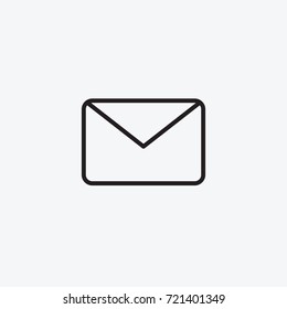 Icon graphic envelope. Black and white pictogram for web design. Vector flat illustrations, logo