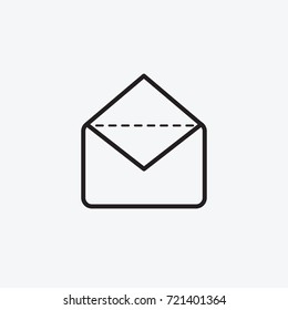 Icon graphic envelope. Black and white pictogram for web design. Vector flat illustrations, logo