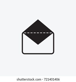 Icon graphic envelope. Black and white pictogram for web design. Vector flat illustrations, logo