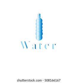 Icon graphics blue bottle of water on a white background