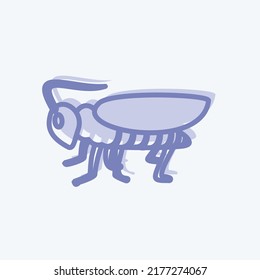 Icon Grasshopper. suitable for Animal symbol. two tone style. simple design editable. design template vector. simple symbol illustration