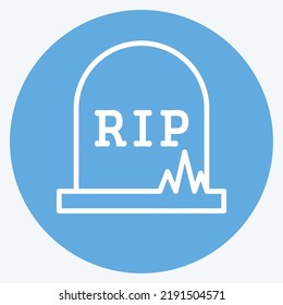 Icon Grave. suitable for Halloween symbol. blue eyes style. simple design editable. design template vector. simple illustration