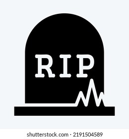 Icon Grave. suitable for Halloween symbol. glyph style. simple design editable. design template vector. simple illustration