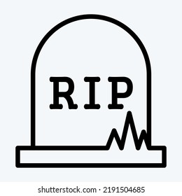 Icon Grave. suitable for Halloween symbol. line style. simple design editable. design template vector. simple illustration