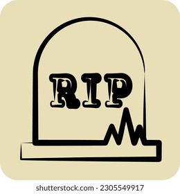 Icon Grave. suitable for Halloween symbol. hand drawn style. simple design editable. design template