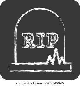 Icon Grave. suitable for Halloween symbol. chalk Style. simple design editable. design template vector