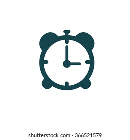 Icon gray alarm clock isolated on white background. Vector illustration.