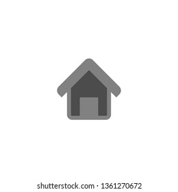 Icon gray house in flat style