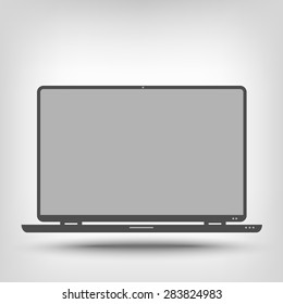 Icon gray laptop as a concept