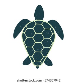 Icon of a great turtle. Vintage and modern style. 