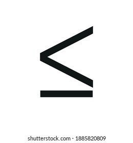 The icon is Greater than or equal to. Simple vector illustration on a white background.
