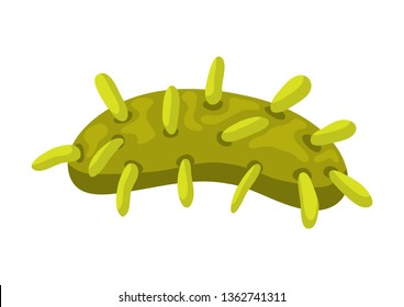 Icon green bacterium. Illustration solated on white background.