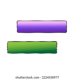 Icon with green blue long buttons. Shiny banner. Blue background. Vector illustration. Stock image. 