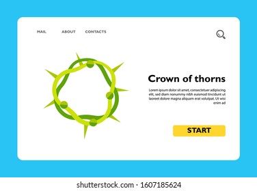 Icon of green crown of thorns, symbol of Jesus Christ Passion