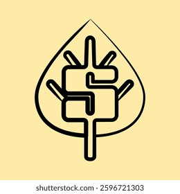 Icon green economy. Economy elements. Icon in hand drawn style.