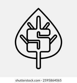 Icon green economy. Economy elements. Icon in line style.
