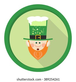 Icon green elf in honor of St. Patrick's Day