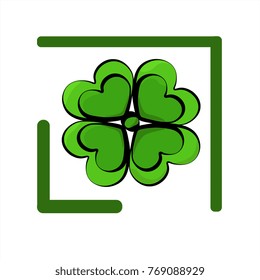 icon with green flower clover
