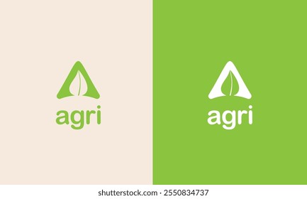 Icon of green leaf with alphabet A. Symbol of green, sustainable and environment friendly. Vector Illustration
