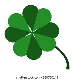 icon green leaf clover for St. Patrick's day vector illustration isolated on white background