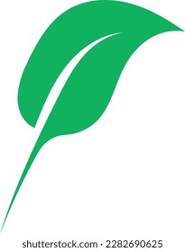 icon green leaf, eco friendly energy logo