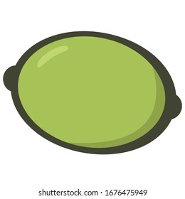 Icon of green lemon without background