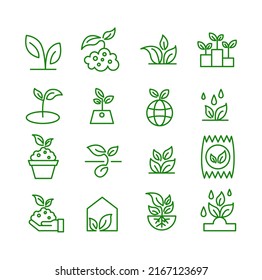 Icon green Nature. Editable stroke. Let's make your design easier