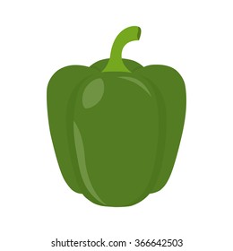 Icon Green Pepper. Vector Illustration.