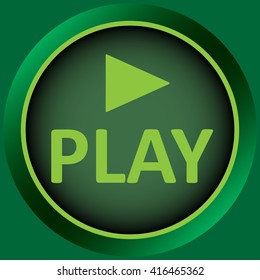 Icon green play and symbol