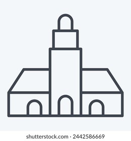 Icon Green Poibt Light House. related to South Africa symbol. line style. simple design illustration
