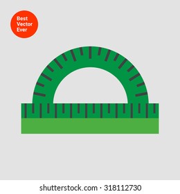 Icon of green protractor ruler