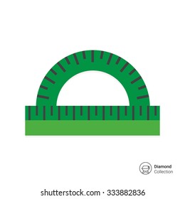 Icon of green protractor ruler