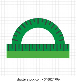 Icon of green protractor ruler