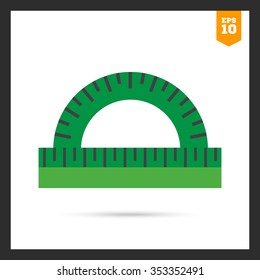 Icon of green protractor ruler