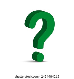 Icon green question mark. Symbol of inquiry and curiosity. Information and help sign. Vector illustration. EPS 10.