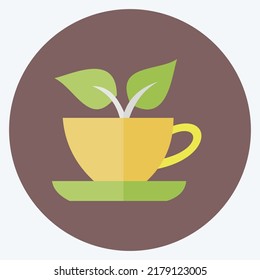 Icon Green Tea. suitable for Drink symbol. flat style. simple design editable. design template vector. simple symbol illustration