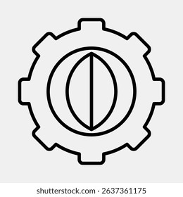 Icon green tech. Renewable energy elements. Icon in line style.