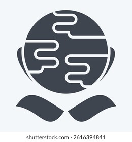 Icon Green World. related to Save the World symbol. glyph style. editable