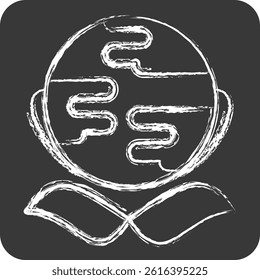 Icon Green World. related to Save the World symbol. chalk Style. editable