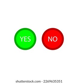 icon with green yes no buttons. Vector illustration.